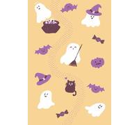 Cute Halloween Ghost Notebook - Dot Grid Journal | Cats, Bats & Pumpkins | Cute Bullet Journal for Kids, Teens & Adults