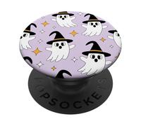 Cute Halloween Ghost Witch Hat Pastel Purple Look PopSockets PopGrip Adesivo