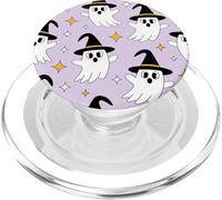 Cute Halloween Ghost Witch Hat Pastel Purple Look PopSockets PopGrip per MagSafe