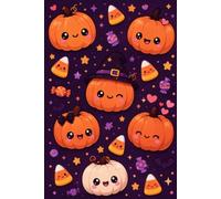 Cute Halloween Pumpkin: Kawaii Candy Corn | Spooky Cute Writing Notebook | 6 x 9 Inches | 100 Lined Pages: Adorable Fall Journal Featuring Cute Pumpkins, Candy Corn, Bats & Cozy Halloween Vibes