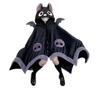 Cute Halloween Wearable Blanket Hoodie, Cute Bat Design Halloween Blankets and Throws Super Soft with Demon Wings | Comfortable Bat Cloak, Halloween Throw Blanket for Home, Theme Party