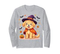 Cute Halloween Witch Dog Pumpkin Bats Maglia a Manica