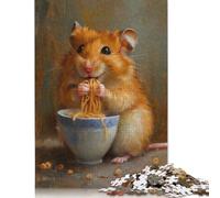 Cute Hamster Eating Ramen Puzzle Impossible 1000Pcs Decorazione Per La Casa. Rilassamento E Intelligence Per Adulti E Ragazzi Da 14 Anni 1000pcs (75x50cm)