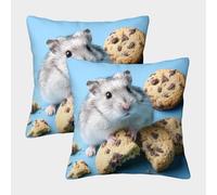 Cute Hamster-food Snack Style Federe Cuscini Per Divano Decorativa Art Fodere Cuscino Set 2 Pezzi Moderna Per Soggiorno Camera Sofà 50x50cm