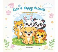 Cute & Happy Animals: Coloring Book for Kids Ages 4-8