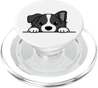 Cute Happy Baby Border Collie, cucciolo di cane bianco e nero PopSockets PopGrip per MagSafe