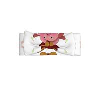 Cute Happy Cartoon Pig Print Baby Bow Headband - Morbido & Elastico Nylon Headbands Delicate Princess Hair Accessories