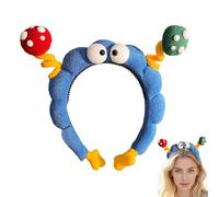 Cute Headband Washing Face, Big Eyes Elastic Hair Hoop, Soft Stretchy Hairband Accessories for Gym Running Summer Sports Skin Care Workout Routine, White Color, 15x15x2cm Size