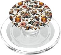 Cute Heart And Flower Pattern For Women With Honey Bees PopSockets PopGrip per MagSafe