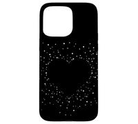 Cute Heart Black and White Art Stars for Women and Teens Custodia per iPhone 15 Pro Max