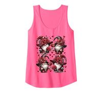 Cute Heart Pattern Gothic Flowers GNOME Pink Valentines Canotta