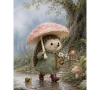 Cute Hedgehog Composition Notebook: Wide Ruled Woodland Writing Journal for Kids, Students, School Notes, Creative Stories, and Mushroom Lovers