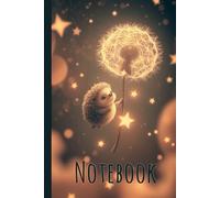 Cute Hedgehog Grid Notebook - 6 x 9 inch, 150 Pages: Magical Starry Dandelion Cover, Kawaii Graph Paper Journal for Notes, School, or Gifts. Cute ... in the Bottom Right Corner of Every Spread