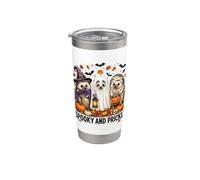 Cute Hedgehog Halloween Witch Ghost Mummy Hedgehog Lovers Bicchiere termico in acciaio inox doppia parete