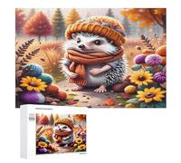 Cute Hedgehog Jigsaw Puzzle 1000 Pezzi Per Adulti Gioco Jigsaw Toys Adolescenti Puzzles Gifts Decorazione Murale (75×50cm)