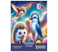 Cute Hedgehog Jigsaw Puzzle Impossible 1000 Pezzi Decorazione Per La Casa. Rilassamento E Intelligence Per Adulti E Ragazzi Da 14 Anni 38x26cm/1000pcs