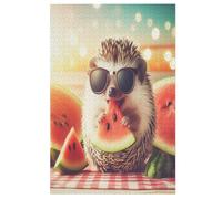 Cute Hedgehog Puzzle Games for Adults E Bambini - for Creativity And Mindfulness - Challenging Jigsaw Puzzles 1000 Pezzi for Family 78×53cm