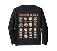 Cute Hedgehogs of The World Specie Tabella educativa Maglia a Manica