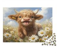 Cute Highland Calf_2 Jigsaw Puzzle Impossibili 1000Pcs Decorazione Per La Casa. Giochi Rilassamento E Intelligence Per Adulti E Ragazzi Da 14 Anni 70x50cm/1000pcs