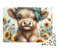 Cute Highland Calf_6 Puzzle Da 1000 Pezzi in Cartone Riciclato Extra Spesso Per Hobbyisti Di Puzzle, Allenamento Cognitivo E Logico, Attività Di Tempo Libero Nel Weekend, Top Valutato Rapporto Qualit