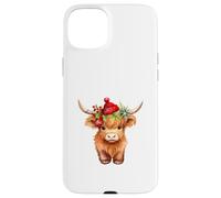 Cute Highland cow Christmas Santa Hat Country Heifer Farm Custodia per iPhone 15 Plus