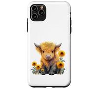 Cute Highland cow with sunflowers country Heifer Farm Farmer Custodia per iPhone 11 Pro Max