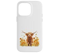 Cute Highland cow with sunflowers country Heifer Farm Farmer Custodia per iPhone 14 Pro Max