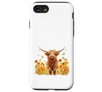 Cute Highland cow with sunflowers country Heifer Farm Farmer Custodia per iPhone SE (2020) / 7/8