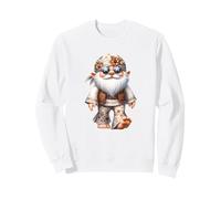 Cute Hippie Santa Barefoot in Flower Power Outfit for Summer Felpa