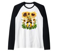 Cute Honey Bee GNOME for Bee Keeper Women And Sunflower Mom Maglia con Maniche Raglan