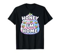 Cute Honey I'm Home Beehive Pun Maglietta