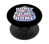 Cute Honey I'm Home Beehive Pun PopSockets PopGrip Adesivo