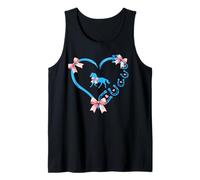 Cute Horse Girl Coquette Blue Bow Heart Horseshoe Equestrian Canotta