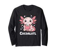 Cute Hot Chocolate Axolotl Kawaii Cozy Winter Cocoa Maglia a Manica