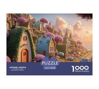Cute Houses on A Beach Road 1000 Pezzi Taglio Preciso Puzzle fairy Tale Meadow Vivace Jigsaw Educativo Regalo Per Bambini 52x38cm/1000pcs