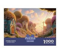 Cute Houses on A Beach Road 1000 Pz Taglio Preciso Puzzle fairy Tale Meadow Vivace Jigsaw Regalo Per Bambini 52x38cm/1000pcs
