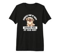 Cute Humans Hurt My Head Happy Pekingese Lover Maglietta Premium