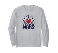 Cute I Heart Naps Design for Moms, Sleepy Girl Funny Mom Maglia a Manica