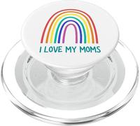 Cute "I Love My Moms" Rainbow Family Two Mothers 2 Mommies PopSockets PopGrip per MagSafe