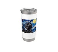 Cute Illustration Painting Starry Night Black Cockapoo Lover Bicchiere termico in acciaio inox doppia parete