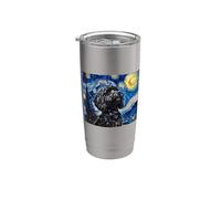 Cute Illustration Painting Starry Night Black Cockapoo Lover Bicchiere termico in acciaio inox doppia parete