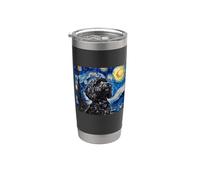 Cute Illustration Painting Starry Night Black Cockapoo Lover Bicchiere termico in acciaio inox doppia parete