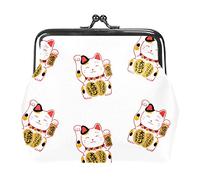 Cute Japan Lucky Cats Kitty Sfondo bianco Portamonete Portafogli Borse vintage per regalo