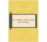 Cute Japanese kimono woman coloring book