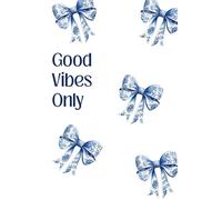 Cute Journal / Notebook / Blue Bows / Gifts for Her / Lined Pages / Good Vibes