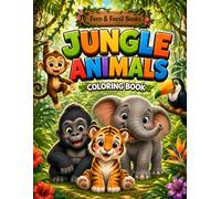 Cute Jungle Animals Coloring Book: Fun & Easy Coloring Pages for Kids