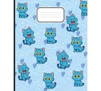 Cute K-pop Chibi Demon & huntress Tiger Seamless Composition Notebook: Kawaii Fantasy Cat Theme, College Ruled Journal for Teens & Students, 130 Pages, 7.5×9.25
