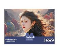 Cute K-pop_idol Hair Flowing in The Wind 1000 Pezzi Cartone Robusto Puzzle Charming Woman Immagini Vibranti Gioco Per Famiglie Puzzle Decorazioni Per La Casa 38x26cm/1000pcs