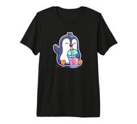 Cute Kawai Kids Boba Tea Bubble Tea Penguin Lover Maglietta Premium
