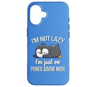 Cute Kawai Kids Lazy Power Saving Penguin Lover Custodia per iPhone 16